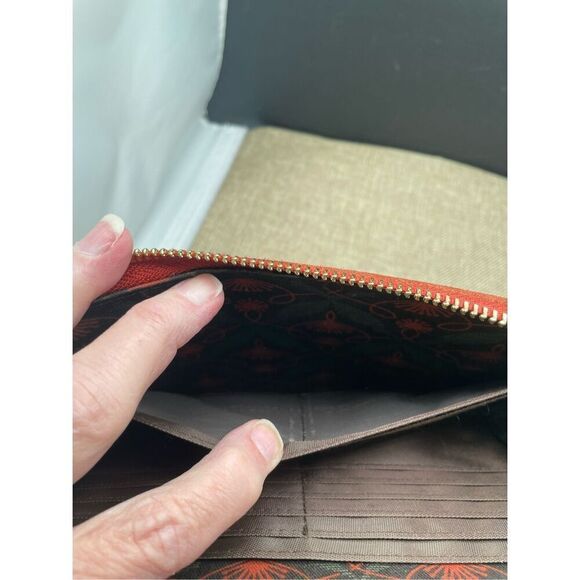 Spartina 449 Suede Crossbody or Clutch Wallet  Rust Color - Picture 15 of 16